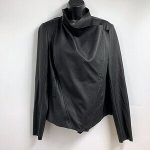 JustFab‎ Women's Faux Leather Long Sleeve Draped Jacket Size M NWT